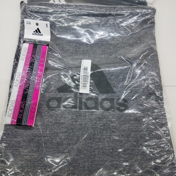 New Adidas Drawstring Bag with Headbands - Picture 3 of 5